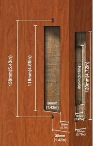 Modern 6.3 Inches (16.0 Cm) Privacy Pocket Door <b>Lock</b> Hardware Ambidextrous Invisible Recessed Handle for <b>Sliding</b> Door Mortise - Product Image 4