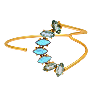 Sólido de la mejor calidad. Plata de Ley 925 Joyería fina hecha a mano Pulsera de labradorita de amatista verde Chapado en oro Casa De Plata Regalo - Product Image 1