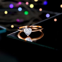 Bagues de fiançailles et de mariage en argent sterling S925 plaqué or champagne avec zircon cubique pavé pour femmes