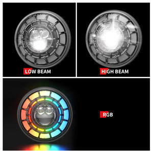 Faro Delantero LED Redondo de 7 Pulgadas con Ojos de Ángel RGB Halo para Wrangler JK TJ LJ CJ <span class=keywords><strong>Sahara</strong></span> Sport Rubicon 1997~2017 - Product Image 2