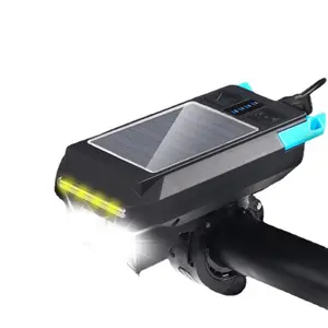 1000 Lumen Solar Bike Light Set LED Bicycle Lights Horn MTB Cycling Headlight USB Charging Flashlight Bike Accessories