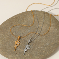 Collier FashionWoman Ailes de Fée Danseuse, Luxe Exquis, Plaqué Argent, Sertissage Clos, Acier Inoxydable