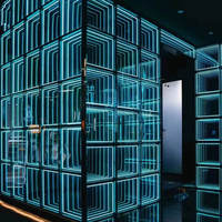 Miroir infini en acrylique de 5 mm pour la décoration publicitaire d'expositions et les sols de danse, miroir transparent, service de découpe sur mesure