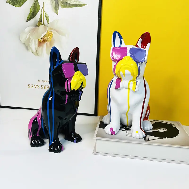 Kacamata cipratan gaya Nordic, Bulldog rumah ruang tamu dekorasi kreatif kerajinan Resin
