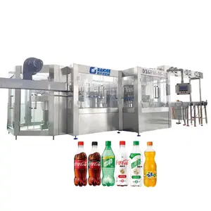 Línea automática de producción de embotellado de bebidas carbonatadas, planta de máquina de llenado de refrescos de agua de Soda en Zhangjiagang