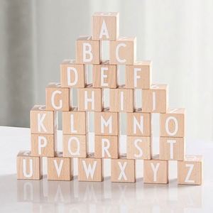 Baby Safe Natural Wood Learning Toy 26 Wooden <b>ABC</b> Building <b>Block</b> Alphabet Letters Stacking <b>Blocks</b> - Product Image 1
