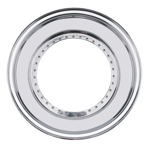 Lèvre de roue 3 pièces pour <span class=keywords><strong>BBS</strong></span> RS <span class=keywords><strong>RF</strong></span> RT 16 à 18 pouces 34 trous <span class=keywords><strong>Jante</strong></span> 3 pièces polie Triple Step Outer Lip Alloy 6061-T6 - Product Image 1