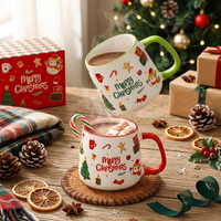 Nouvelle Tasse de Noël 2026 avec Boîte Cadeau en Céramique 400ml – Emballage Boîte Couleur Joyeux Noël – Cadeau de Fêtes pour la Famille et les Amis