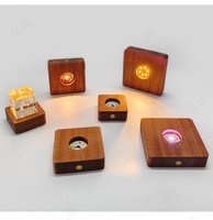 Lampe de table LED simple à lumière d'ambiance en bois de Sapele, rechargeable, blanc chaud, télécommande, pour bureau et chambre, vente en gros, commande en gros