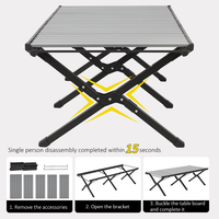 Table de pique-nique pliante coréenne pour l'extérieur, table tactique IGT, ultra légère, portable, table de cuisine de camping 120