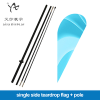 Ensemble de mâts de drapeau en forme de larme personnalisés de 3.5m avec base pour les événements en plein air drapeau de plage drapeaux volants bannières bannière de plage
