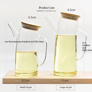 وعاء زيت زجاجي كبير مانع للتسرب لتوابل المطبخ وصلصة الصويا والخل، حاوية طعام مع خزان زيت - Product Image 6