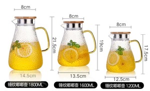 Offre Spéciale verre à haute teneur en borosilicate acier thé Infusion de fruits filtre à eau pichet pichets <span class=keywords><strong>Carafe</strong></span> décanteur avec couvercle en bambou - Product Image 3