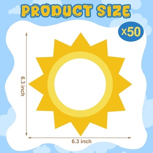 Decorazioni Estive per Bacheca: Ritagli di Carta a Tema Sole e Maschere di Luce Solare con 100 Punti di Colla per Lavoretti Fai-da-te - Product Image 2