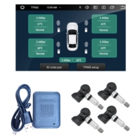 USB Android TPMS Système de surveillance de la pression des pneus 12V Capteurs internes 4 capteurs pour voiture Tpms
