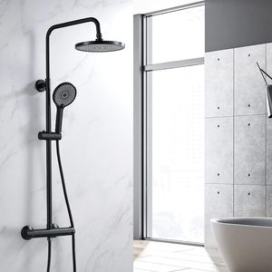 Mitigeur <span class=keywords><strong>thermostatique</strong></span> carré de douche de pommeau de douche d'acier inoxydable deux, ensemble <span class=keywords><strong>thermostatique</strong></span> de douche de pluie de Chrome - Product Image 6