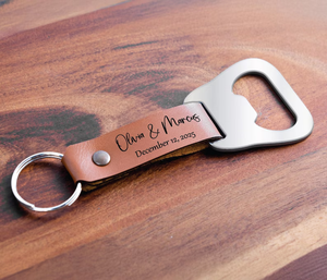 <span class=keywords><strong>Décapsuleur</strong></span> <span class=keywords><strong>porte</strong></span>-clés en similicuir personnalisable avec logo, minimaliste, en acier inoxydable, pour voyage, cadeaux de mariage - Product Image 2