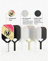 Raquette de pickleball durable en fibre de carbone 3K monocoque pressée à chaud avec noyau en nid d'abeille de 16 mm pour la compétition et l'entraînement/divertissement