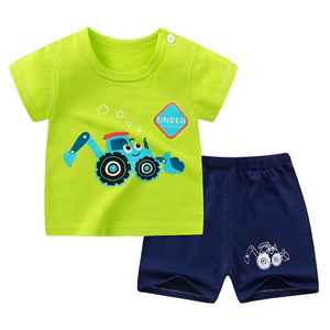 Ensemble de vêtements pour bébé garçon, été, 2 pièces, décontracté, 100% coton respirant, t-shirt à manches courtes - Product Image 3