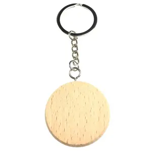 Porte-clés en bois de hêtre, imprimé personnalisé ou blanc, pendentif en bois de hêtre, rectangle rond ou de forme ovale, à faire soi-même, 1 pièce