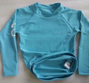 Maillot <span class=keywords><strong>de</strong></span> bain à manches longues pour femme en turquoise uni, idéal pour le surf, la plongée sous-marine et le snorkeling – Protection anti-UV – Grande <span class=keywords><strong>Vente</strong></span> - Product Image 4
