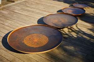 Fontaine d'eau rustique <span class=keywords><strong>en</strong></span> acier courbé pour l'extérieur, résistante aux intempéries - Product Image 3