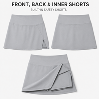 Jupe-short de tennis personnalisée pour femmes, taille haute, avec fente latérale intégrée, pour le sport et l'entraînement sur le court