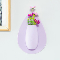 Pot de fleur en Silicone suspendu au mur, Vase à fleurs mural réutilisable pour les fenêtres, la salle de bain, le bureau