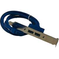 Kabel USB 3.0 20-Pin IDC 3-in-1 Pengisian Daya Transfer Data Selubung PVC Kompatibel Logam Female Komputer 2Port 3A Pengisian Cepat