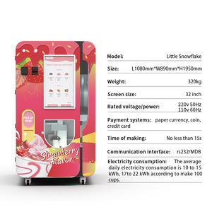 Machine à glaces intelligente avec gestion cloud IA, congélation en 5 secondes, paiement par code QR et pièces, conforme ADA, utilisation en intérieur, surveillance à distance - Product Image 4