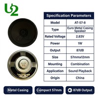 Haut-parleur à cône en papier intégral de 57 mm AT-57-8Ohm 1W, aimant interne en ferrite 8Ohm, mini-haut-parleur audio, montage combiné à cornet circulaire