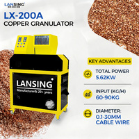 Granulateur de cuivre Lansing avec plusieurs options d'entrée disponibles, capacité élevée de 30 à 180 kg/h, machine de recyclage de câbles usagés à vendre