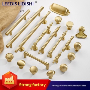 Brass Wardrobe Handles Golden Cabinet Drawer Pulls French-style Minimalist Brass <strong>Door</strong> <strong>Knobs</strong> Die Cast - Product Image 6