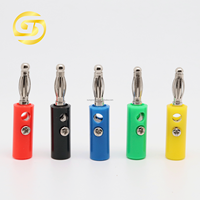 Fiche banane de 4mm avec tête de lanterne à vis Fiche de test sans soudure Prise d'amplificateur audio rouge/noir/jaune/vert/bleu Vente chaude