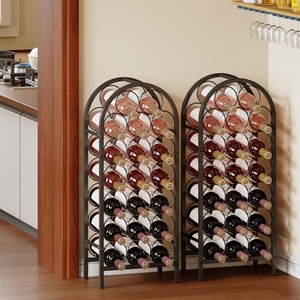 Estante <span class=keywords><strong>de</strong></span> metal arqueado independiente para 23 botellas <span class=keywords><strong>de</strong></span> <span class=keywords><strong>vino</strong></span>, soporte para botellas <span class=keywords><strong>de</strong></span> <span class=keywords><strong>vino</strong></span> para gabinete o despensa - Product Image 1