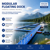 Ponton flottant modulaire double cube en HDPE, antidérapant, haute flottabilité, quai flottant pour jet ski, bateau, capacité de charge de 300-350 kg/m, ISO CE