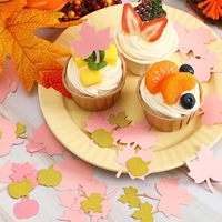 Confettis Automne Thanksgiving Rose Doré Citrouille Feuille d'érable, Confettis Pailletés Petite Citrouille Baby Shower, Fête, Table de Thanksgiving