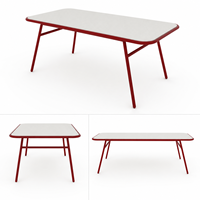 Ensemble de salle à manger d'extérieur moderne, meubles de patio, table et chaises, résistant aux intempéries, pour villa, hôtel, terrasse
