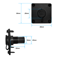 Prise d'alimentation CC étanche IP65 à monter sur panneau avec plaque de fixation pour kit de connecteur mural Starlink Mini RV Marine