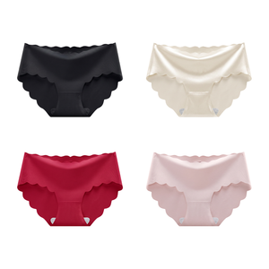 Culottes sans couture ultra-fines en soie glacée pour femmes, bord ondulé, sous-vêtements invisibles une pièce, lingerie <span class=keywords><strong>sexy</strong></span> <span class=keywords><strong>et</strong></span> respirante - Product Image 6