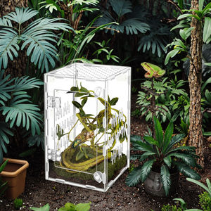 Recinto de reptiles de acrílico transparente Terrario Mini <span class=keywords><strong>jaula</strong></span> de alimentación de reptiles <span class=keywords><strong>para</strong></span> camaleón Rana lagarto Gecko - Product Image 3