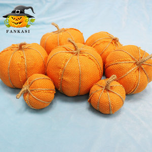 Mini citrouilles en tissu FANKASI, décorations d'Halloween orange, utilisation intérieure et extérieure - Product Image 4