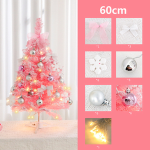 60cm pequeño escritorio Rosa estrella decorativa PVC árbol de Navidad para niña decoraciones para fiesta de Navidad - Product Image 5