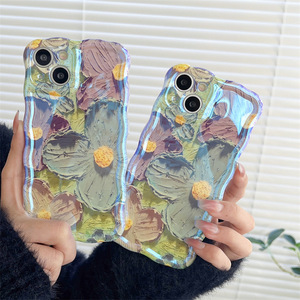 Coque de téléphone pour iPhone 16 étuis mobiles rétro peinture à l'huile Blue Ray fleurs antichoc Silicone couverture livraison directe produits 2024 - Product Image 2