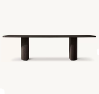 Table à manger rectangulaire solide RH Byron, design géométrique postmoderne, fabrication artisanale, mobilier écologique pour 8 personnes