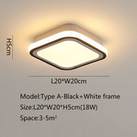Plafonnier LED carré tendance pour salon, chambre à coucher, cuisine, éclairage intérieur, lampe de plafond