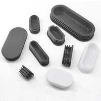 Bouchon d'extrémité ovale elliptique plat en plastique moulé par injection Y&R 20*60mm avec insert tubulaire et tête bombée pour tuyau