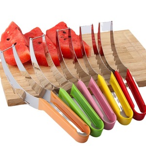 Stainless Steel Watermelon Slicer Set 6 Pieces Multi Function Fruit Divider Knife With Colorful Handles For Easy Cutting And - Product Image 4