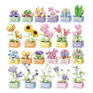 Juego de Bloques de Construcción de Flores, Planta en Maceta con Caja de Regalo, Juego de Ladrillos MOC, Juegos de Bricolaje para Niños, Juguetes Educativos para Niños 1603 1604 - Product Image 1