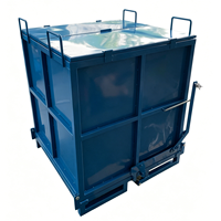Conteneur en acier robuste pour déchets industriels, pliable, verrouillable, compatible avec les chariots élévateurs, avec couvercle, directement de l'usine
